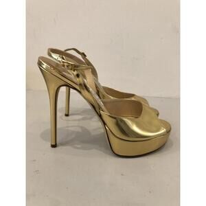 Jimmy Choo Gold Platform Heels